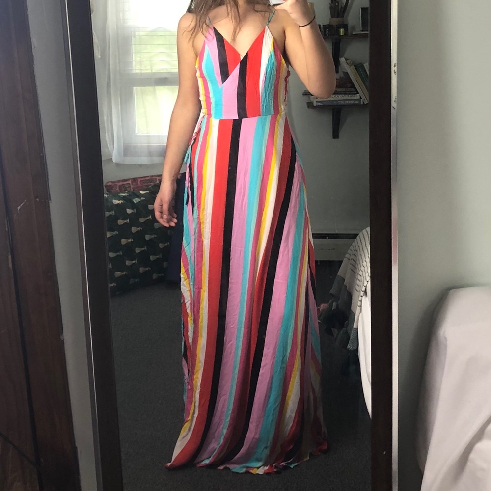 Rainbow Wrap Maxi Dress